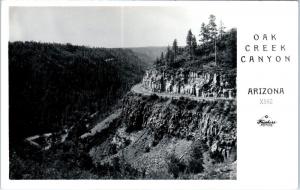 RPPC OAK CREEK CANYON, AZ Arizona View CANYON & WINDING ROAD c1940s  Frasher