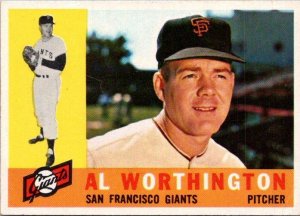 1960 Topps Baseball Card Al Worthington San Francisco Giants sk10512