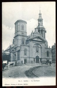 h2125 - QUEBEC CITY Postcard 1907 La Basilique by Pruneau & Kirouac