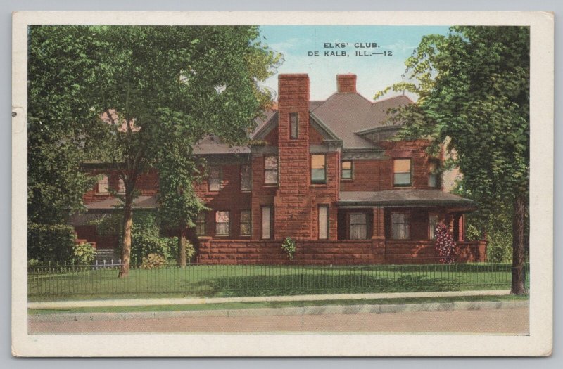 De Kalb Illinois~Elks Club~Red Sandstone~Queen Anne/Romanesque Mix~Fence~1920s 