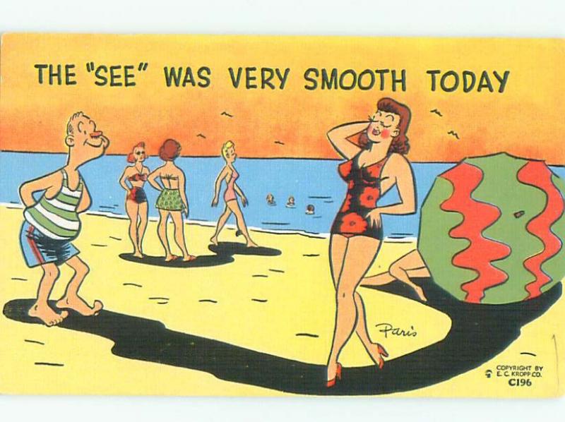 Linen Risque signed MAN WATCHES SEXY BEACH GIRLS AB6503
