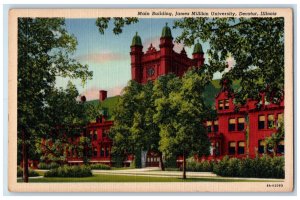 c1940's Main Building James Millikin University Decatur Illinois IL Postcard 