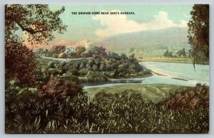 Vintage California Postcard - The Graham Home - Santa Barbara
