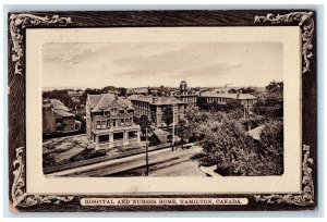 1912 Hospital and Nurses Home Hamilton Ontario Canada Framed Postcard
