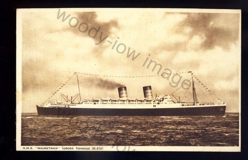 LS2549 - Cunard Liner - Mauretania - built 1939 - postcard