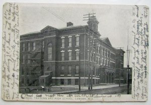 VINTAGE 1906 UNDIVIDED POSTCARD MANUAL TRAINING HIGH SCHOOL CAMDEN NJ NEW JERSEY