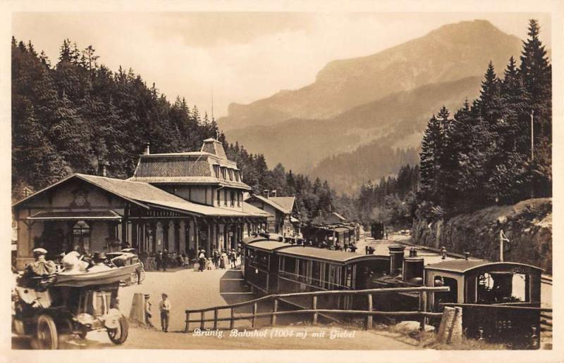 Brunig Pass Switzerland Gable Train Station Real Photo Antique Postcard K85910