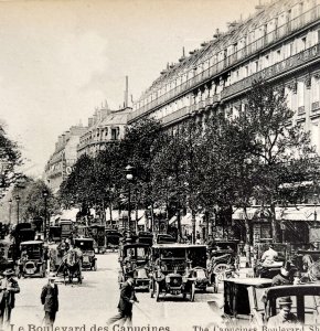 Paris France Capucines Blvd Grand Hotel 1910s Postcard Opera Downtown PCBG12A