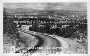 RPPC SPOKANE, WA Sunset Highway US 10 c1940s Vintage Postcard