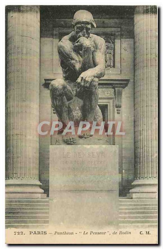 Old Postcard Paris Pantheon The Pemseur Rodin