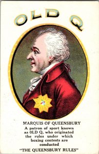 Old Q, Marquis of Queensbury Cigar Advertising Vintage Postcard N77