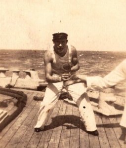 US Navy Sailor  WW1 Era Real Photo Postcard