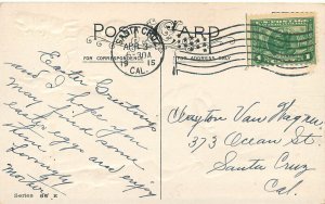 Embossed Easter Postcard Anthropomorphic Dressed Rabbit Mother, Children Egg 86D