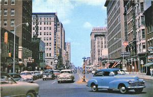 Oklahoma City OK Huckins Garage Store Front's Bank Old Cars Postcard