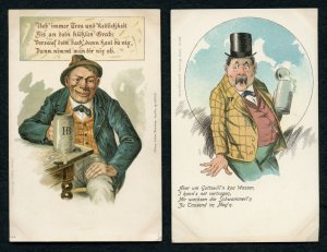 Germany 2 VINTAGE  Unused Drinking Buddies  Postcards Great Items