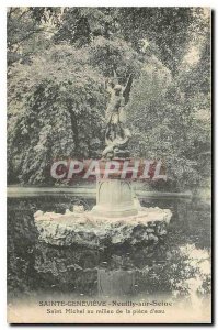 Old Postcard Sainte Genevieve Neuilly sur Seine Saint Michel milleu in the wa...