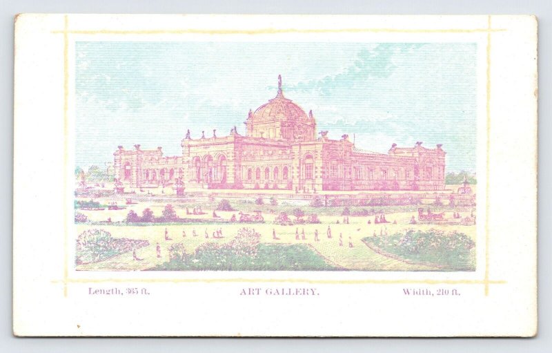 1876 Centennial Exhibition Antique Souvenir Card Philadelphia Art Gallery