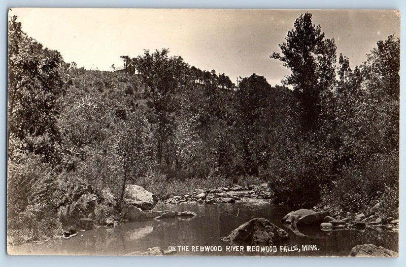 Redwood Falls Minnesota Postcard RPPC Photo On The Redwood River 1914 Antique