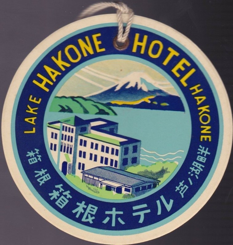 Japan Hakone Lake Hakone Hotel Vintage Luggage Tag sk1661