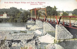 Rock River Wagon Bridge Dam At Monteray - Janesville, Wisconsin WI