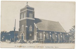 Real Photo Postcard St. Patrick's Catholic Church Estherville Iowa 1909 RPPC