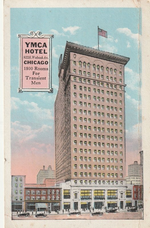 CHICAGO, YMCA HOTEL,  8828 WABASH AV, Illinois, USA - Vintage POSTCARD