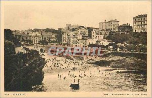 Old Postcard Biarritz Overview of the Old Port