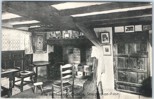 c1910s Stratford-on-Avon, England Ann Hathaway's Cottage Interior Fireplace A352