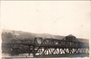 Michigan Metal Truss Swing Bridge Portage Lake Houghton Hancock Postcard Z13