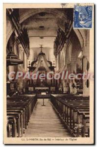 Postcard Old St Martin Ile De Re From Interior I'Eglise