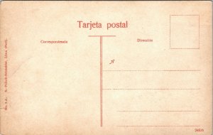 Postcard Peru Callao Plaza Grau Vista at Ferro Carril Ingles Streetcar ~1910 M73