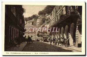 Old Postcard Plombieres baths Rue Stanislas