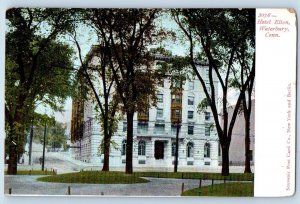 c1905's Hotel Elton & Restaurant Building Tree Waterbury Connecticut CT Postcard