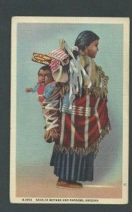 1947 Post Card Arizona Navajo Mother & Papoose