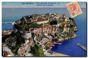 Old Postcard Monaco General view of the rock