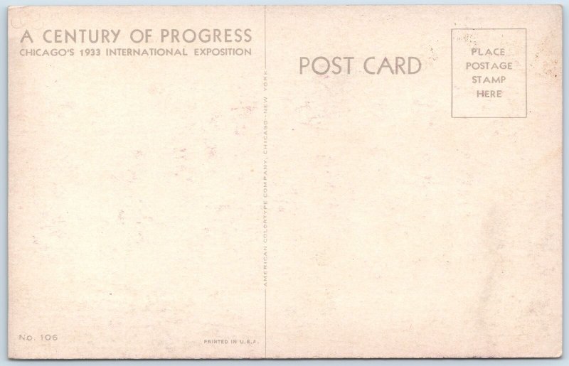 1933 Chicago, IL Replica of Fort Dearborn Postcard #106 Century of Progress A205