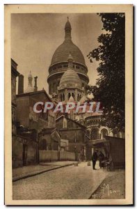 Old Postcard Montmartre Paris Partial view of the Sacre Coeur