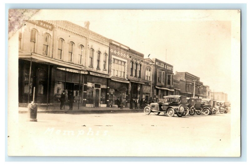 c1910 Memphis Missouri Downtown Classic Cars RPPC Photo Antique Postcard 