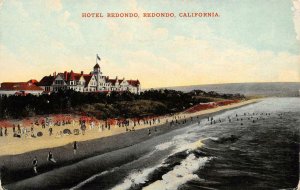HOTEL REDONDO Redondo, CA Balloon Route Excursion ca 1910s Vintage Postcard 