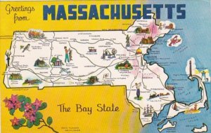 Greetings From Massachusetts With Map