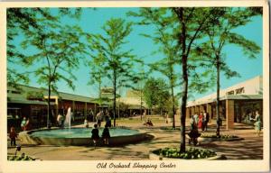 Old Orchard Shopping Center, Shops Fountain Skokie IL Postcard M29