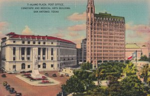 SAN ANTONIO, Texas, 30-40s; Alamo Plaza, Post Office, Cenotaph & Medical Art Bld