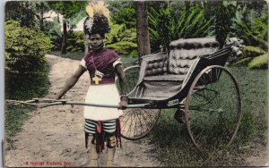 South Africa A Typical Rickshaw Boy Vintage Postcard C061