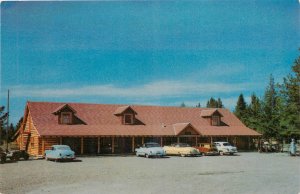 1950s Yellowstone Wyoming Flagg Ranch occupation Security autos Postcard 26-447