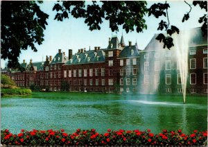 Postcard Netherlands The Hague - Court Pond with Parliament Buildings