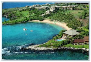 1982 Birds Eye View Of Kapalua Bay Hotel Honolulu Hawaii HI, Boat Scene Postcard