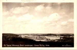 RPPC Camp McCoy Area, Typical Wisconsin Rural Landscape Vintage Postcard F12