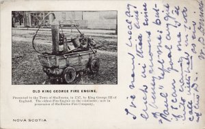 Old King George Fire Engine Shelburne NS Nova Scotia King George 3 Postcard H18