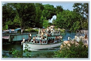 Sebago Long Lake Maine ME Postcard US Mailboat Excursion Rides c1950's Vintage