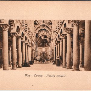 c1920s Pisa Italy Duomo Cathedral RPPC Postcard Nave Architecture Chiappini
